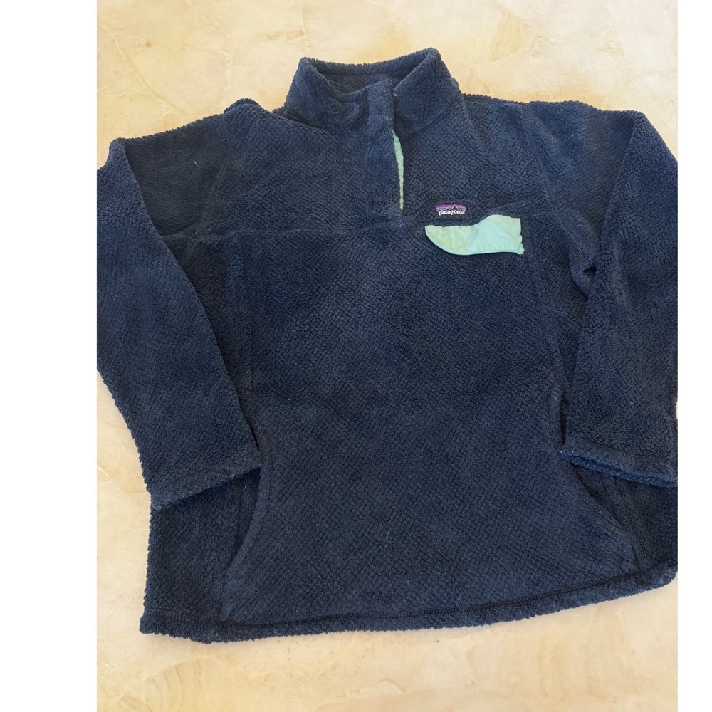 Patagonia Re-Tool Snap-T Fleece Pullover Navy Blue Womens Small/XS tag Kids XXL